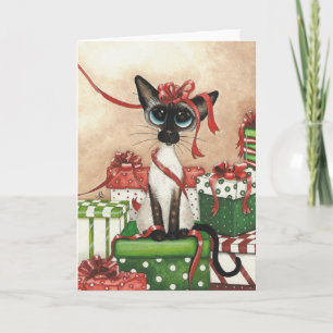 Cartes Pour Fêtes Annuelles Ruban rouge siamois