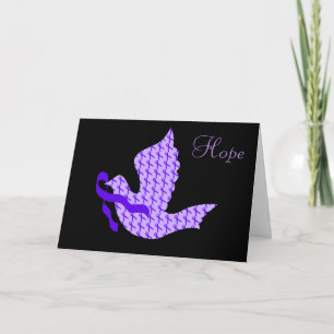 Cartes Pour Fêtes Annuelles Ruban violet Dove of Hope - Lymphome de Hodgkin