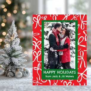 Cartes Pour Fêtes Annuelles Rubans Bows Noël PHOTO SUR MESURE