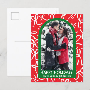 Cartes Pour Fêtes Annuelles Rubans Bows Noël photo sur mesure Arche