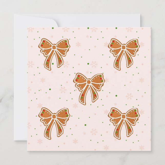 Cartes Pour Fêtes Annuelles Rubans de biscuits de Noël (Devant)