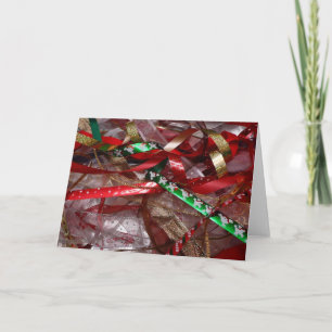 Cartes Pour Fêtes Annuelles Rubans de Noël Rouge Vert et Or Vacances