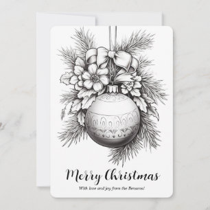 Cartes Pour Fêtes Annuelles Rubans d'ornements de Noël Feuilles de pin Coloria