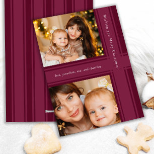 Cartes Pour Fêtes Annuelles Rubans élégants Noël violet magenta Photo