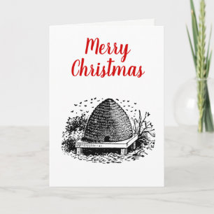 Cartes Pour Fêtes Annuelles Ruche et Abeilles #1 Héraldique Vintage