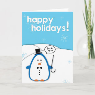 Cartes Pour Fêtes Annuelles Rude Pingouin : F*ck You