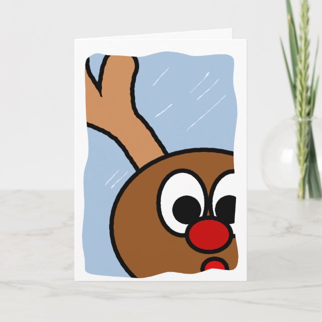 Cartes Pour Fêtes Annuelles Rudolph dans la fenêtre de Milou (Devant)