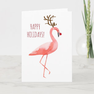 Cartes Pour Fêtes Annuelles Rudolph flamingo vacances amusantes