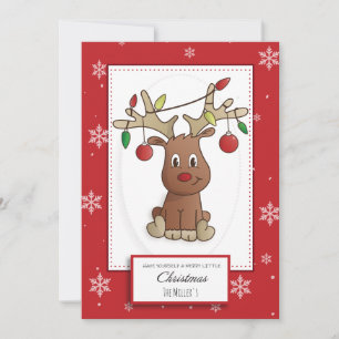 Cartes Pour Fêtes Annuelles Rudolph le renne au nez rouge