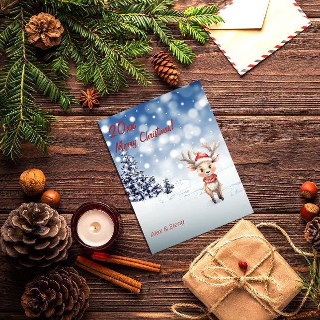 Cartes Pour Fêtes Annuelles Rudolph neige de Noël (Créateur téléchargé)