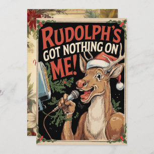 Cartes Pour Fêtes Annuelles Rudolph Personnalisé N'A Rien De Vintage Drôle
