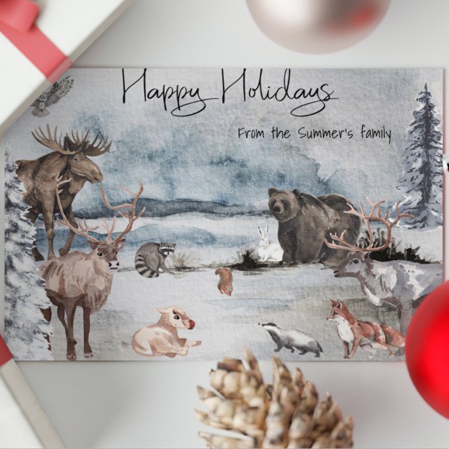 Cartes Pour Fêtes Annuelles Rudolph Reindeer Vacances de Noël animal (Créateur téléchargé)