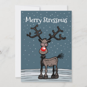 Cartes Pour Fêtes Annuelles Rudolphs Joyeux Stressmass