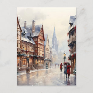 Cartes Pour Fêtes Annuelles Rue de village de Noël vintage pour les fêtes