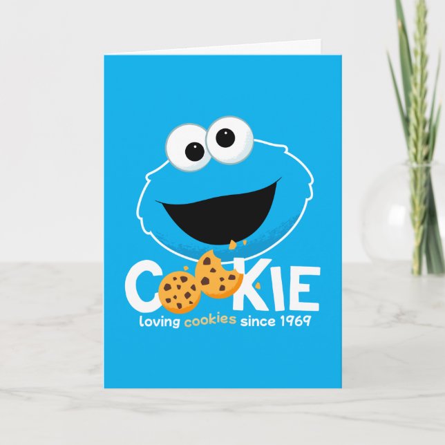 Cartes Pour Fêtes Annuelles Rue Sésame | Cookie Monster Lookies (Devant)