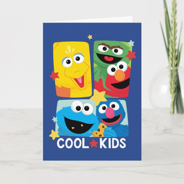 Cartes Pour Fêtes Annuelles Rue Sésame | Enfants Cool (Devant)