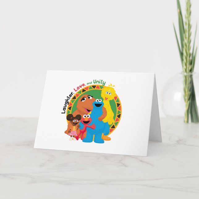 Cartes Pour Fêtes Annuelles Rue Sésame | Rire, amour et unité (Devant)