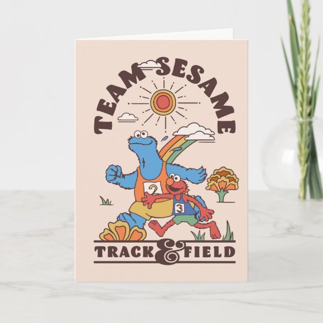 Cartes Pour Fêtes Annuelles Rue Sésame | Team Sesame Track & Field (Devant)
