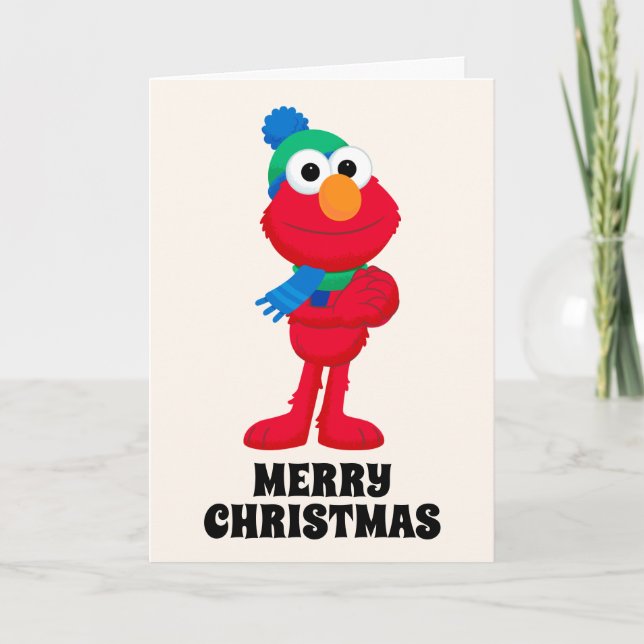 Cartes Pour Fêtes Annuelles Rue Sésame | Winter Elmo (Devant)