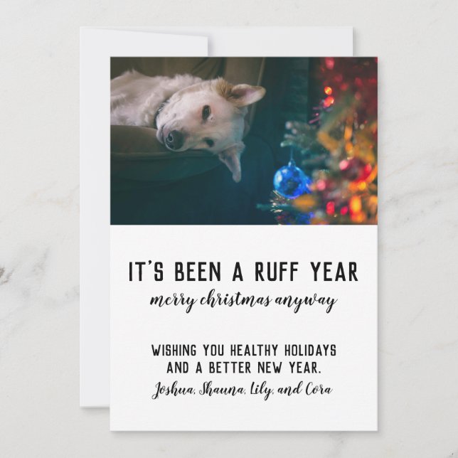 Cartes Pour Fêtes Annuelles Ruff Année 2020 Christmas Pet (Devant)