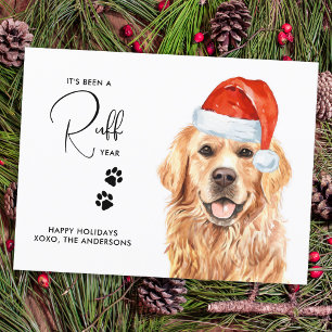 Cartes Pour Fêtes Annuelles Ruff année en examen Funky Golden Retriever Chien