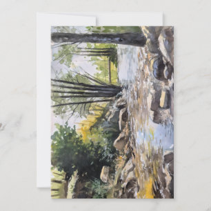 Cartes Pour Fêtes Annuelles Ruisseau courant en aquarelles