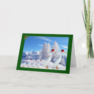 Cartes Pour Fêtes Annuelles Runner duck santa hat