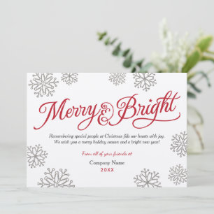 Cartes Pour Fêtes Annuelles Rural Kraft Rouge Joyeux et Lumineux Entreprise de