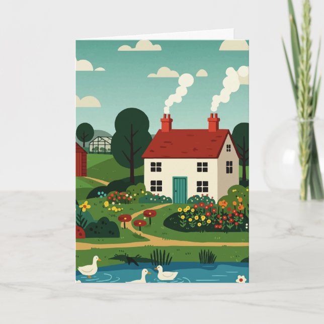 Cartes Pour Fêtes Annuelles Rural town (Devant)