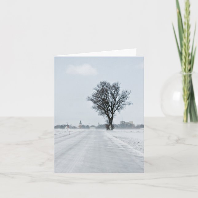 Cartes Pour Fêtes Annuelles Rural winter road (Devant)