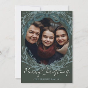 Cartes Pour Fêtes Annuelles Russe À feuillage persistant Wreath Noël Photo Hol