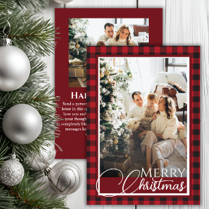 Cartes Pour Fêtes Annuelles Russe Buffalo plaqué rouge et noir photo Noël