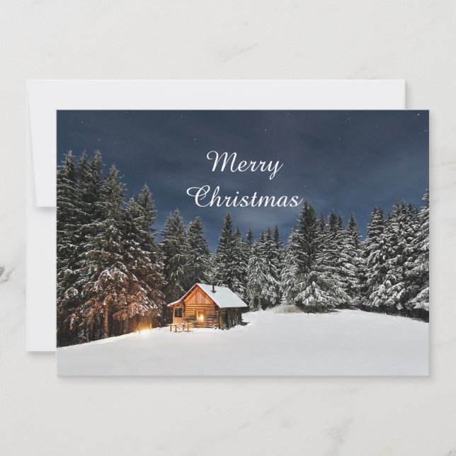 Cartes Pour Fêtes Annuelles Russe Cabine neige hiver Appartement de Noël (Devant)