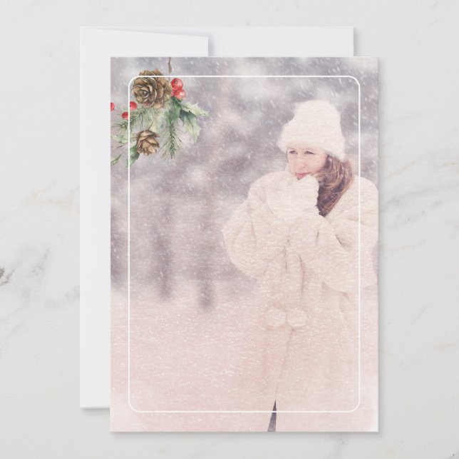 Cartes Pour Fêtes Annuelles Russe Joyeux Camion Rose de Noël Une photo (Devant)