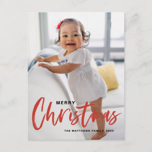 Cartes Pour Fêtes Annuelles Russe Moderne Calligraphie Rouge Joyeux Noël