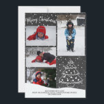 Cartes Pour Fêtes Annuelles Russe Neige Noël Arbre Chalkboard Photo<br><div class="desc">Rustique moderne Joyeux Noël! hiver vacances famille photo carte de collage avec un crayon dessiné à la main doodle pin blanc et avec la chute de neige sur un arrière - plan de tableau noir de charbon gris foncé.            Personnalisez-le avec vos souhaits,  quatre photos et signature!</div>