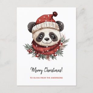 Cartes Pour Fêtes Annuelles Russe Panda Père Noël Joyeux Noël