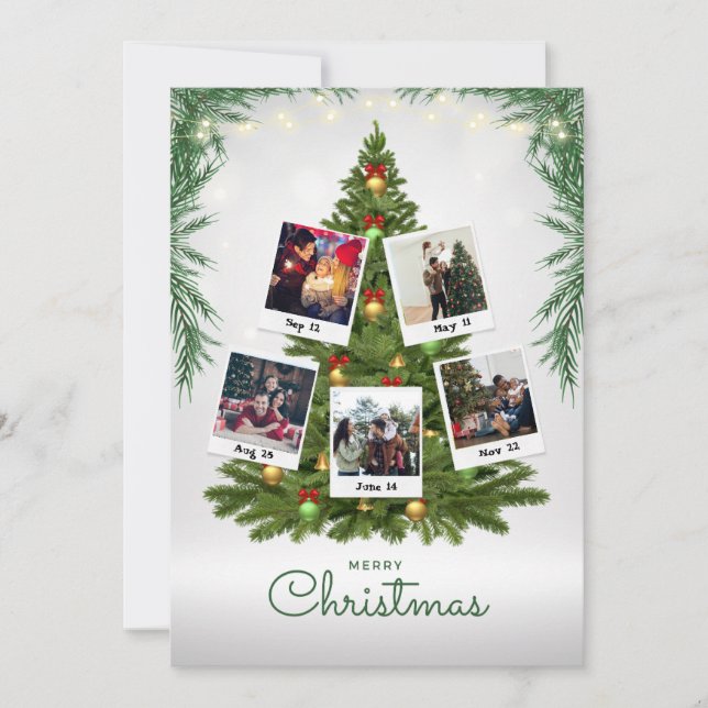 Cartes Pour Fêtes Annuelles Russe Photo Famille Ferme d'Arbre de Noël (Devant)