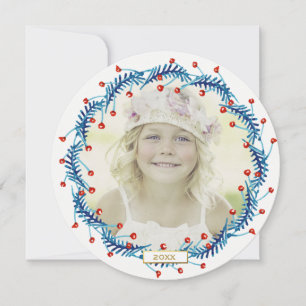 Cartes Pour Fêtes Annuelles Russe Red Berry Fête de Noël Wreath Photo