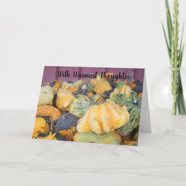 Cartes Pour Fêtes Annuelles Russe Thanksgiving Farm Gourds Photo Orange (Devant)