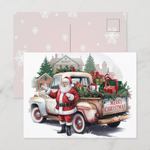 Cartes Pour Fêtes Annuelles Russe Vintage Père Noël Joyeux Noël