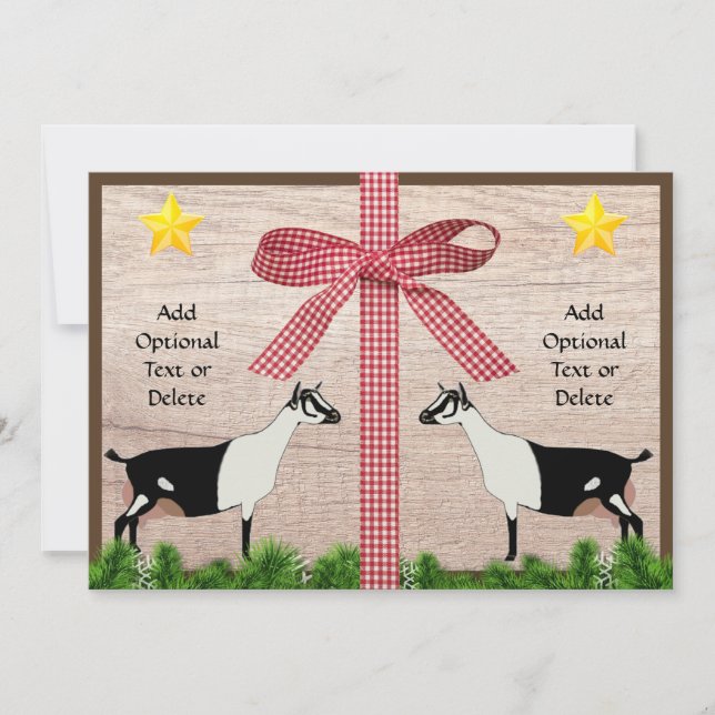 Cartes Pour Fêtes Annuelles Rustic Alpine Dairy Chèvre Noël Salutation (Devant)