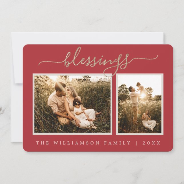 Cartes Pour Fêtes Annuelles Rustic Berries Sprig Photo Holiday Card (Devant)