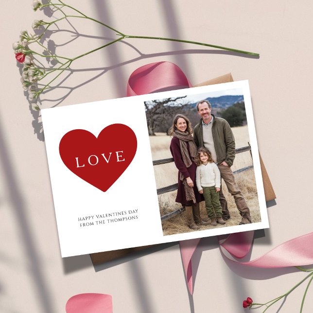 Cartes Pour Fêtes Annuelles Rustic Boho Famille Photo Love Valentine Salutatio (Créateur téléchargé)