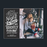 Cartes Pour Fêtes Annuelles Rustic Chalkboard O Holy Night Lyrics Christmas<br><div class="desc">O Holy Night the Stars are Brightly Shining. Send holiday greetings and wishes to family and friends with this rustic Christmas postcard. It features a rustic chalk script with a faux chalkboard background. Personalize by adding photos, names, messages and address. This Christmas song photo postcard is perfect for this holiday...</div>