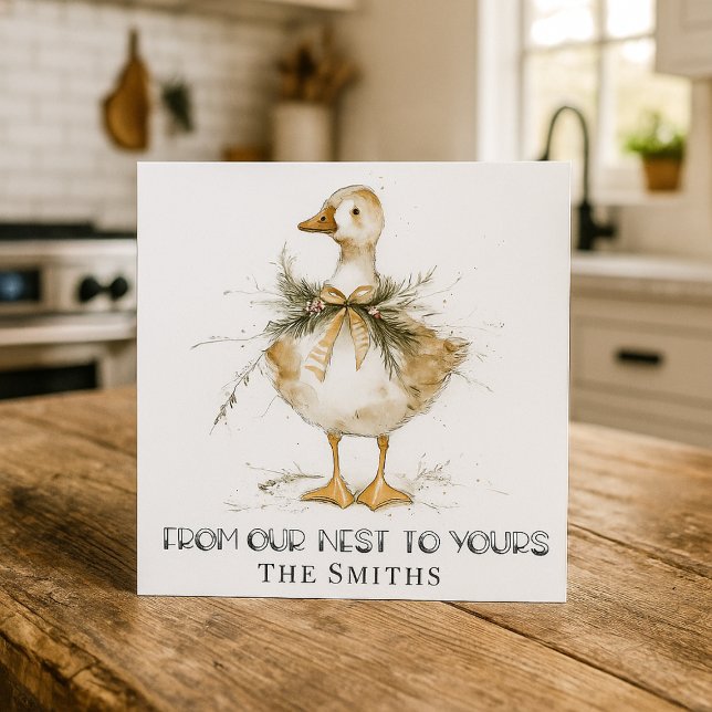 Cartes Pour Fêtes Annuelles Rustic Christmas Goose Duck Card (Créateur téléchargé)