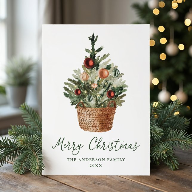 Cartes Pour Fêtes Annuelles Rustic Christmas Tree Ornaments Non-Photo (Créateur téléchargé)