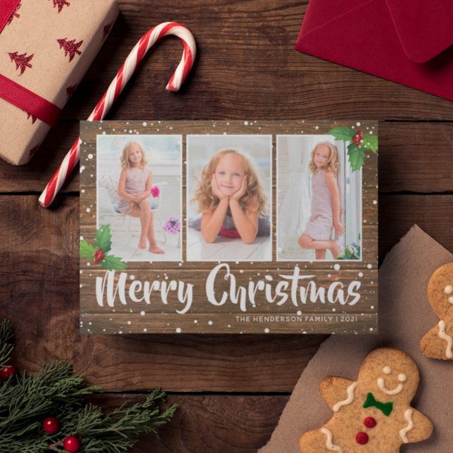 Cartes Pour Fêtes Annuelles Rustic Country Joyeux Noël Photo (Créateur téléchargé)