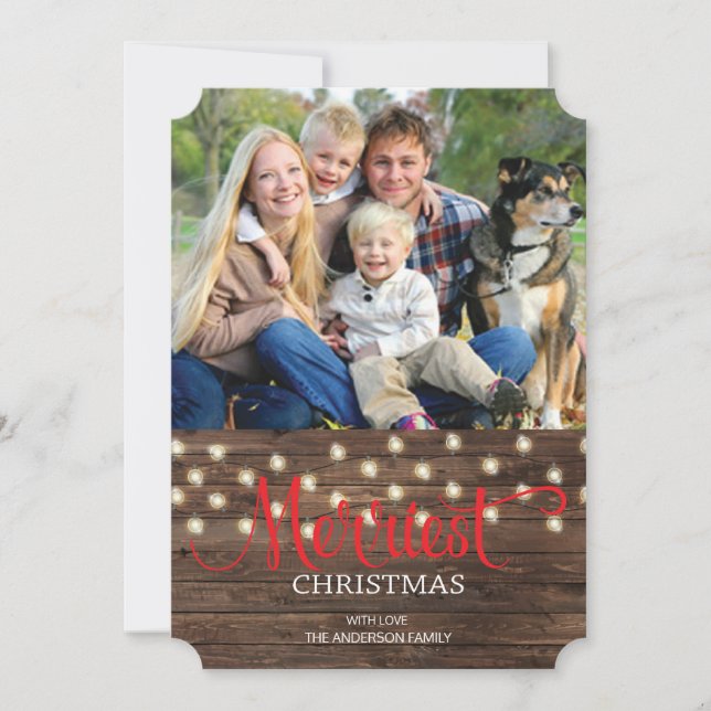 Cartes Pour Fêtes Annuelles Rustic Country Joyeux Noël Photo (Devant)