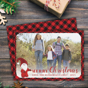 Cartes Pour Fêtes Annuelles Rustic Cute Famille Photo Joyeux Noël